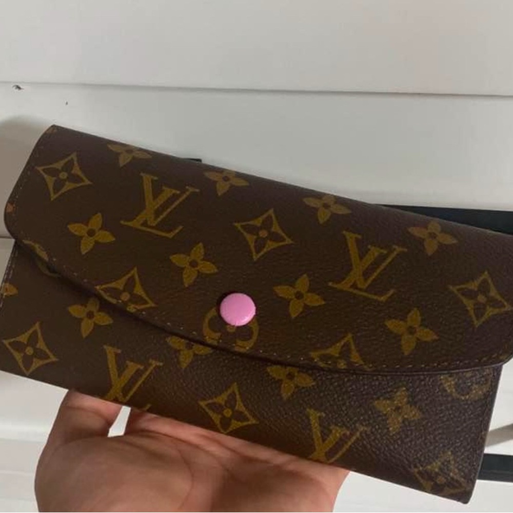 Pink monogram wallet